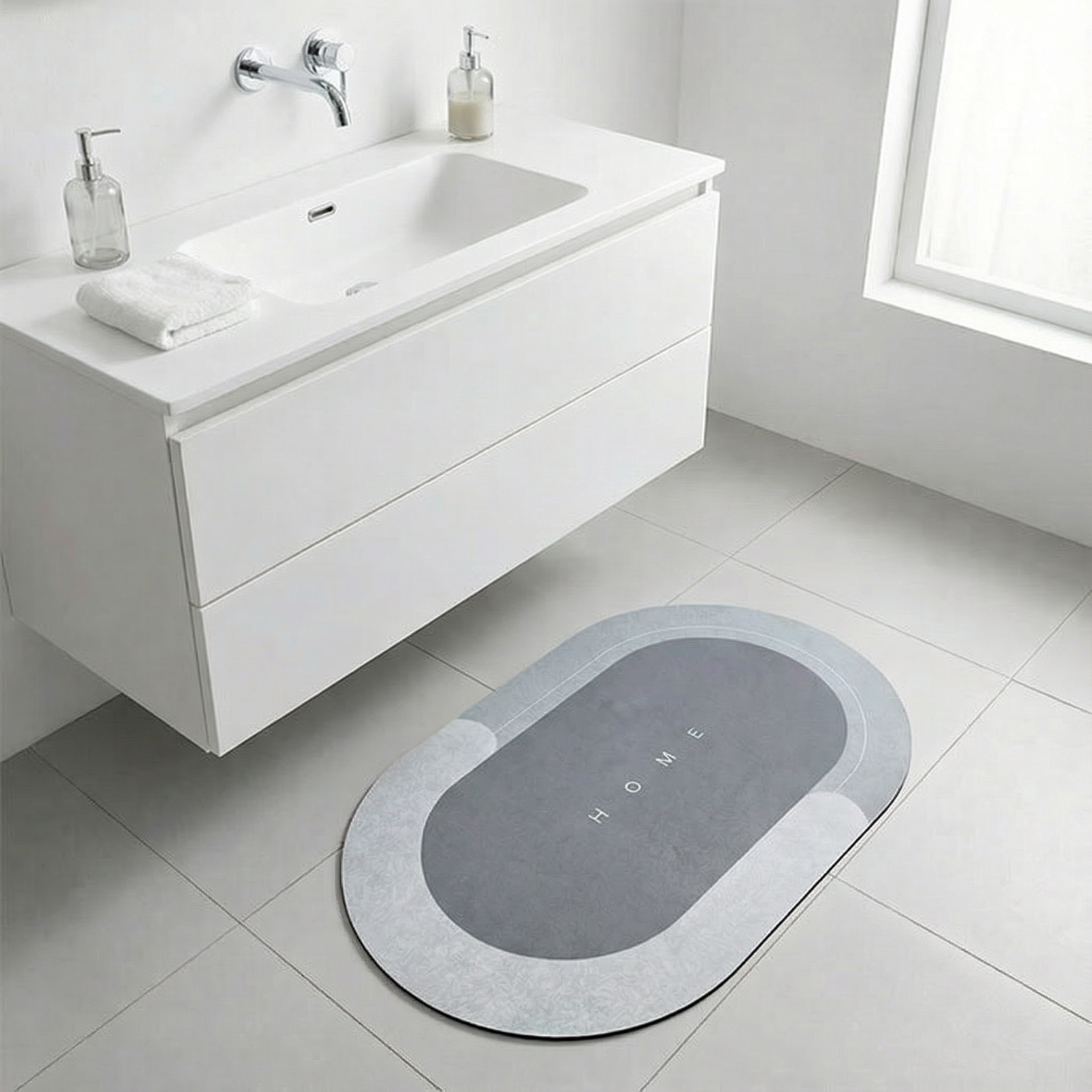 NordicDry | Bademåtte Moderne - Super Absorberende Skridsikker