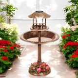 NordicGarden | Fuglebad Vintage - Solcelle LED Trådløs
