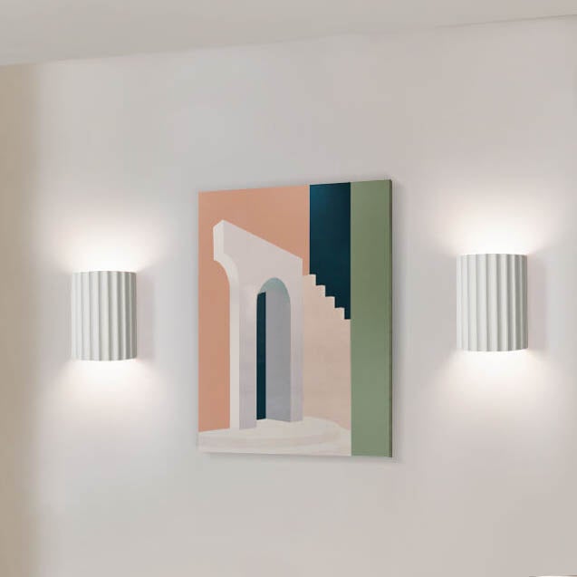NordicGlow | Moderne Væglampe – LED Ribbet Halvcylinder