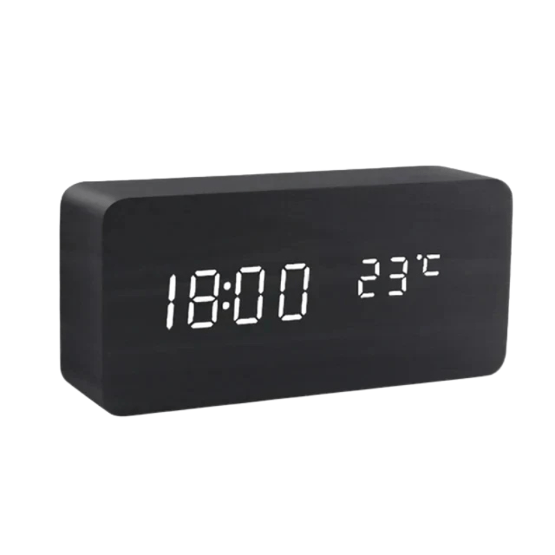 NordicGlow | Vækkeur Minimalistisk - LED Temperatur Display