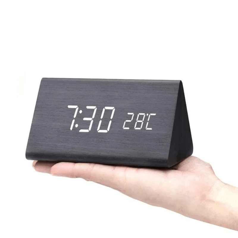 NordicGlow | Vækkeur Minimalistisk - LED Temperatur Display
