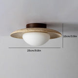 NordicStone | Loftlampe Minimalistisk - Travertin Rund LED 1-lys