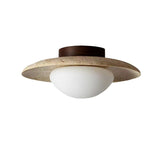 NordicStone | Loftlampe Minimalistisk - Travertin Rund LED 1-lys