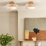 NordicStone | Loftslampe Minimalistisk - Travertin Rund LED 1-lys