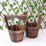 NordicWood | Plantekasse Vintage - Træ Bucket med Håndtag
