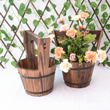 NordicWood | Plantekasse Vintage - Træ Bucket med Håndtag