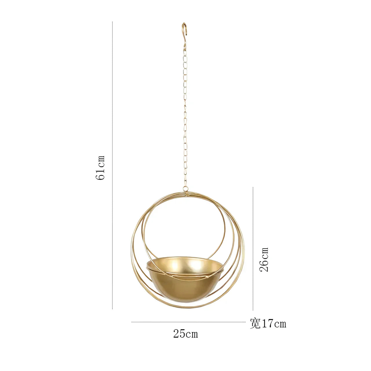 ScandiAura | Plantekasse Minimalistisk - Metal Bucket med Kæde