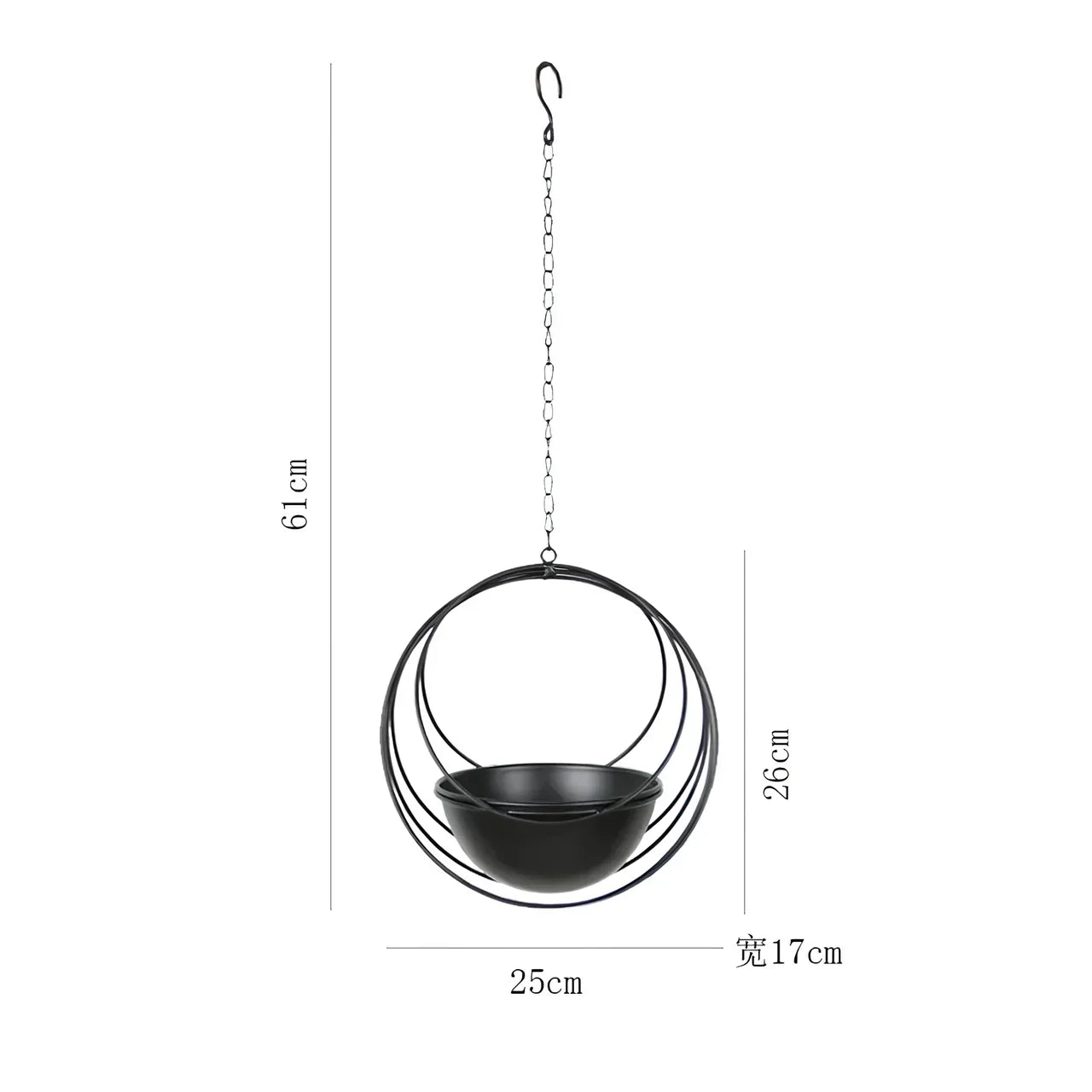 ScandiAura | Plantekasse Minimalistisk - Metal Bucket med Kæde