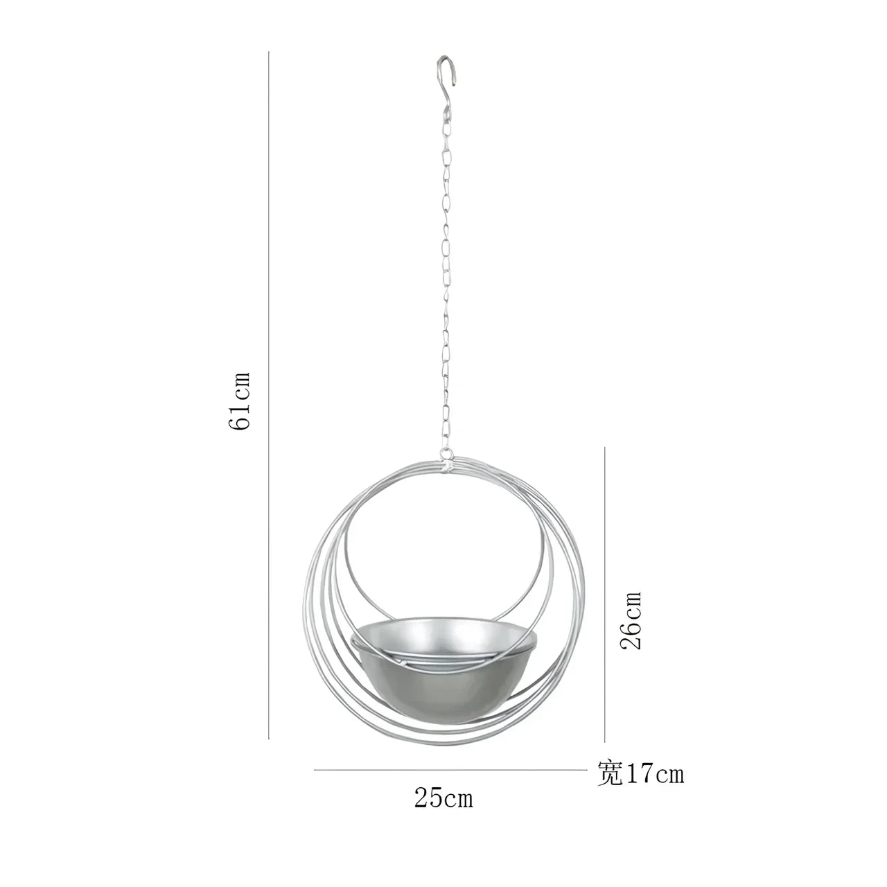 ScandiAura | Plantekasse Minimalistisk - Metal Bucket med Kæde
