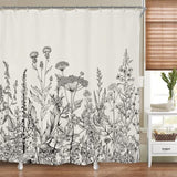 ScandiBloom | Badeforhæng Skandinavisk - Blomsterdesign Vaskbar