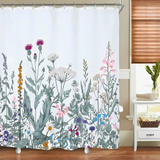 ScandiBloom | Badeforhæng Skandinavisk - Blomsterdesign Vaskbar