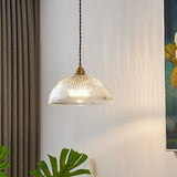 ScandiBright | Pendellampe Moderne – Ribbet Glas Kuppel