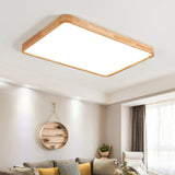 ScandiLux | Loftslampe Moderne - Rund Træ LED Flush Mount