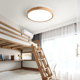 ScandiLux | Loftslampe Moderne - Rund Træ LED Flush Mount