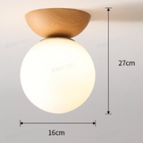 ScandiLuxa | Loftlampe Skandinavisk - Glas Globus Træ LED