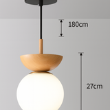 ScandiLuxa | Loftlampe Skandinavisk - Glas Globus Træ LED
