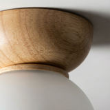 ScandiLuxa | Loftlampe Skandinavisk - Glas Globus Træ LED