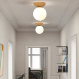 ScandiLuxa | Loftlampe Skandinavisk - Glas Globus Træ LED