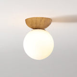 ScandiLuxa | Loftlampe Skandinavisk - Glas Globus Træ LED