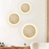 ScandiStone | Væglampe Minimalistisk - Rund Travertin LED 1-Lys