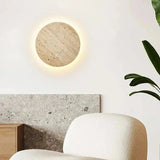 ScandiStone | Væglampe Minimalistisk - Rund Travertin LED 1-Lys