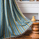 SereneStripe | Gardiner Vintage - Stribet Med Kvaster