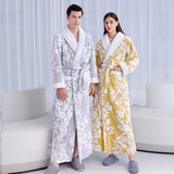 Luksuriøs badekåbe i jacquard med koralfleece til par