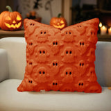 Plysset Halloween pudebetræk med 3D-spøgelse på sofa