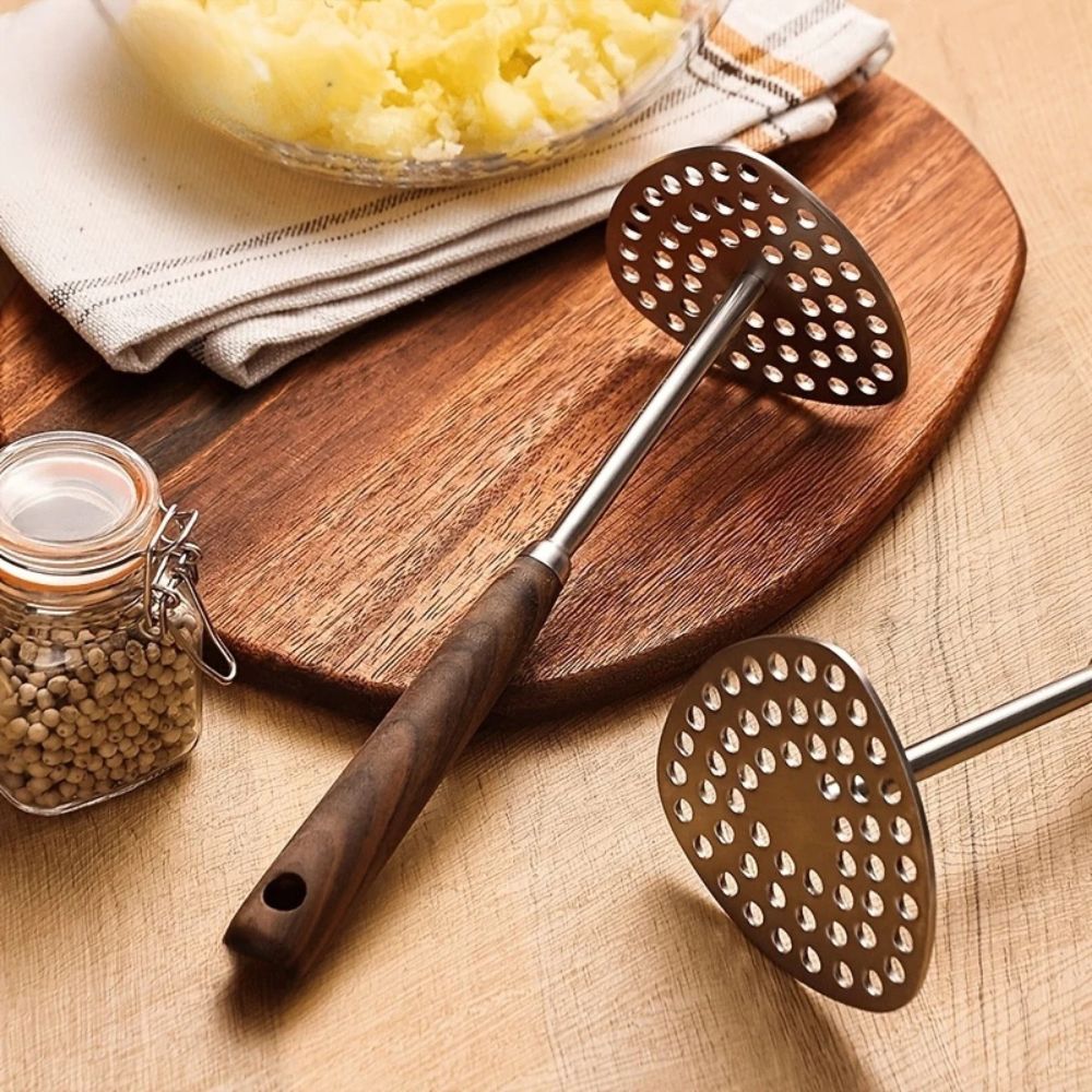 Kartoffelmoser i rustfrit stål med ergonomisk håndtag