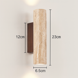 StoneGlow | Væglampe Skandinavisk - Travertin Cylinder LED