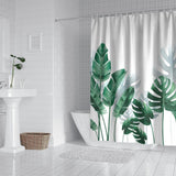 UrbanLeaf | Badeforhæng Skandinavisk - Monstera Bladmotiv Vaskbar