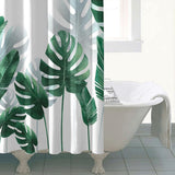 UrbanLeaf | Badeforhæng Skandinavisk - Monstera Bladmotiv Vaskbar