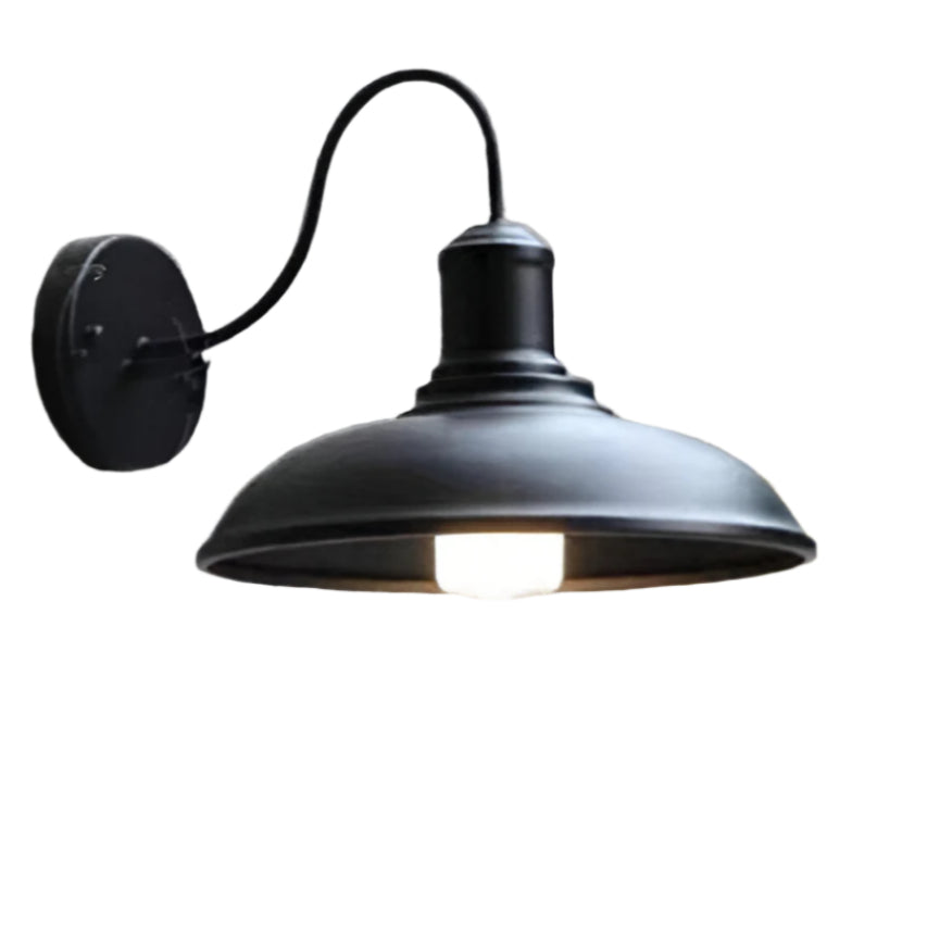 Vintage Industriel Jern Skål Udendørs Væglampe LED 1-Lys