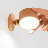 WoodGlow | Væglampe Minimalistisk - Træ Rund LED
