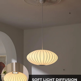 ZenGlow | Loftslampe Skandinavisk - LED Rund Tekstil